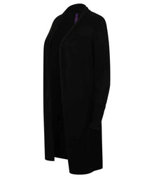 Henbury Ladies Longline Open Cardigan H719 - H719 Black Side