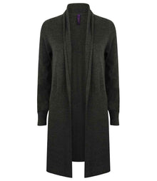 Henbury Ladies Longline Open Cardigan H719 - Grey Marl
