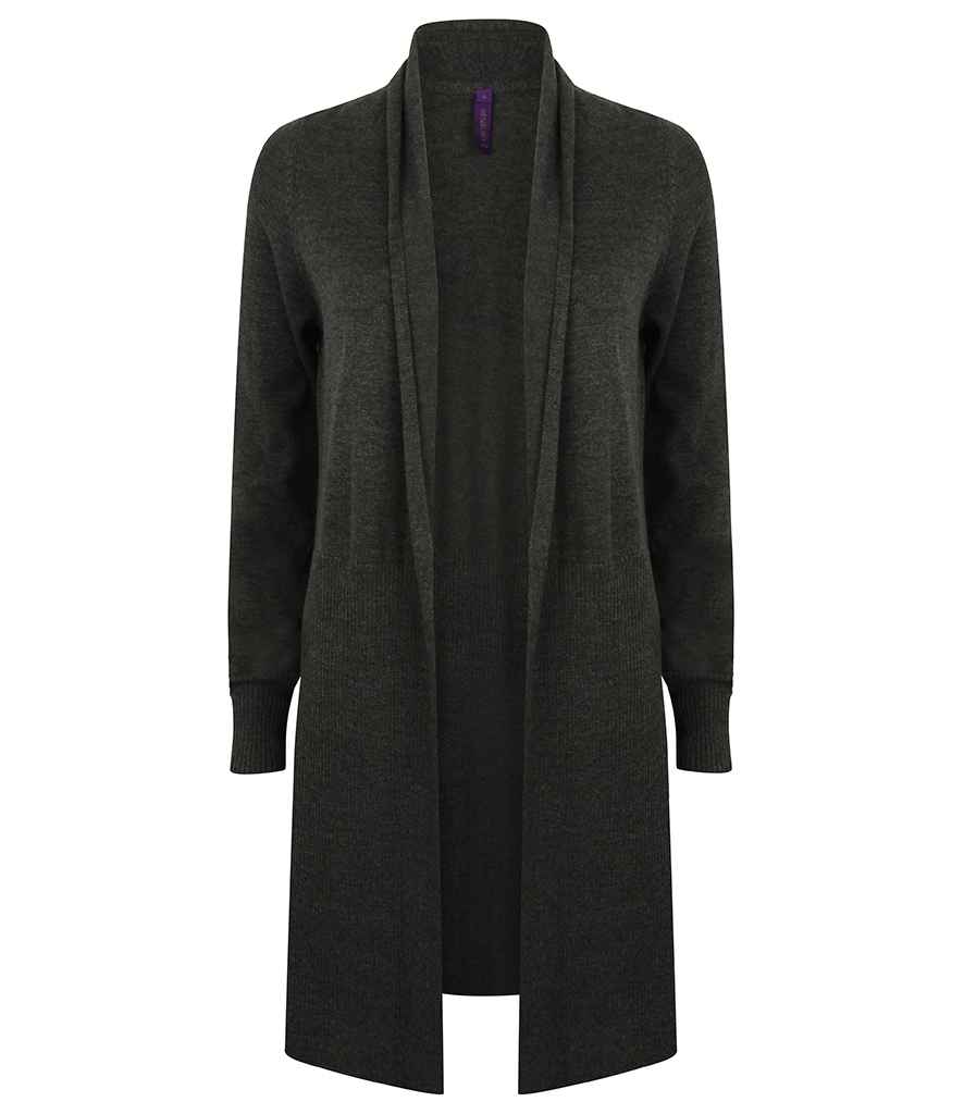 Henbury Ladies Longline Open Cardigan H719 - Grey Marl