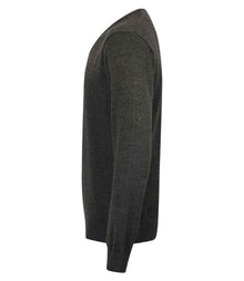 Henbury Lightweight Cotton Acrylic V Neck Sweater H720 - H720 Grey Marl Side
