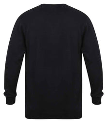 Henbury Lightweight Cotton Acrylic V Neck Sweater H720 - H720 Navy Back