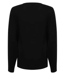Henbury Ladies Lightweight Cotton Acrylic V Neck Sweater H721 - H721 Black Back