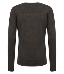 Henbury Ladies Lightweight Cotton Acrylic V Neck Sweater H721 - H721 Grey Marl Back