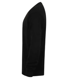 Henbury Lightweight Cotton Acrylic V Neck Cardigan H722 - H722 Black Side