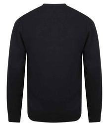 Henbury Lightweight Cotton Acrylic V Neck Cardigan H722 - H722 Navy Back