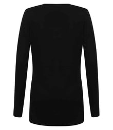 Henbury Ladies Cotton Acrylic V Neck Cardigan H723 - H723 Black Back