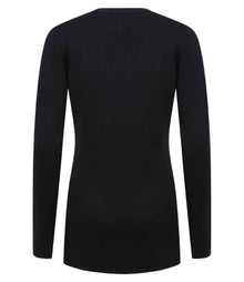 Henbury Ladies Cotton Acrylic V Neck Cardigan H723 - H723 Navy Back