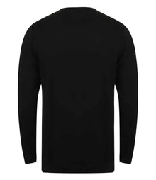 Henbury Lightweight Cotton Acrylic Crew Neck Sweater H725 - H725 Black Back