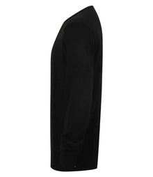 Henbury Lightweight Cotton Acrylic Crew Neck Sweater H725 - H725 Black Side