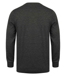 Henbury Lightweight Cotton Acrylic Crew Neck Sweater H725 - H725 Grey Marl Back