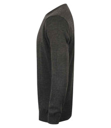Henbury Lightweight Cotton Acrylic Crew Neck Sweater H725 - H725 Grey Marl Side