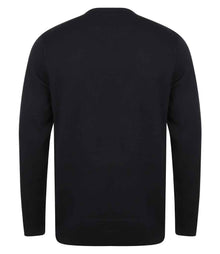 Henbury Lightweight Cotton Acrylic Crew Neck Sweater H725 - H725 Navy Back