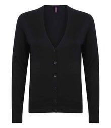Henbury Ladies Lightweight V Neck Cardigan H726 - Navy