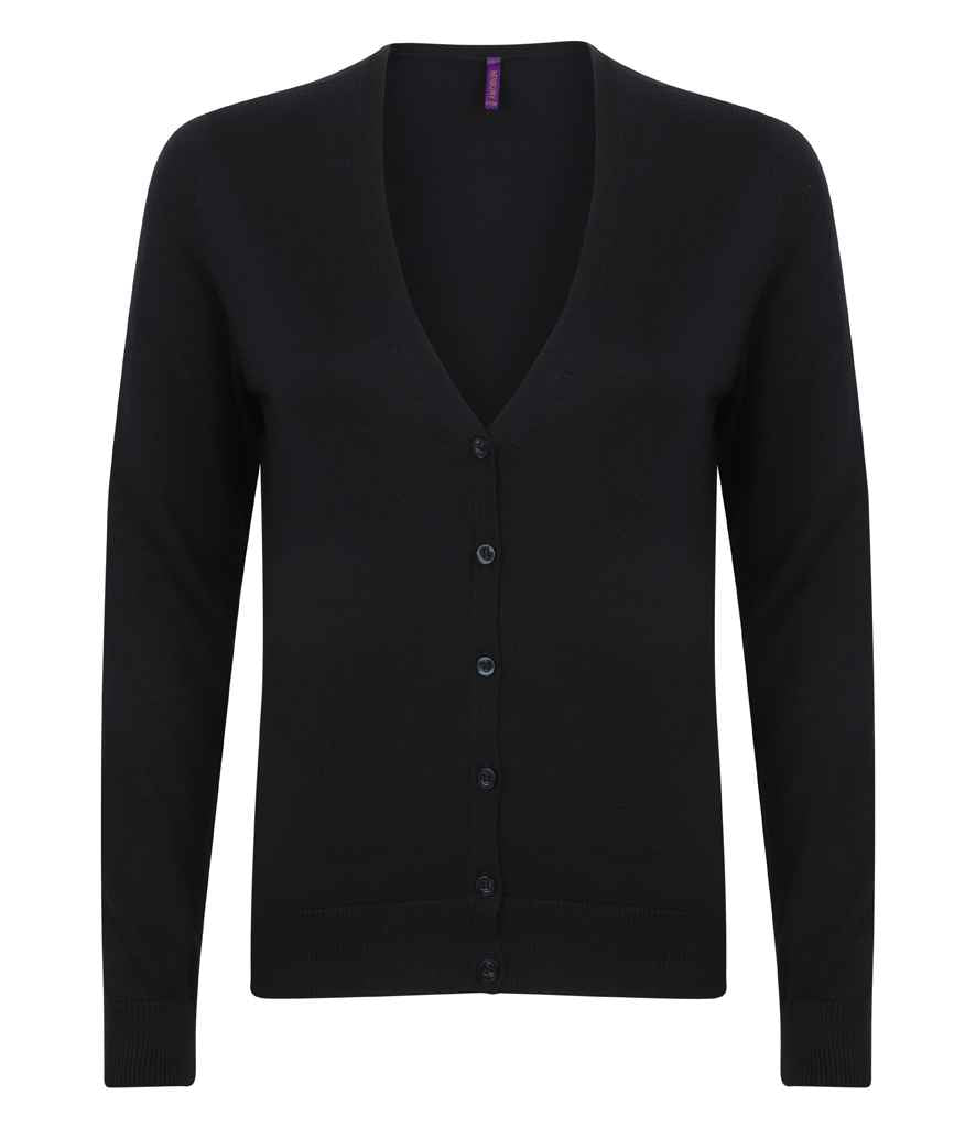 Henbury Ladies Lightweight V Neck Cardigan H726 - Navy