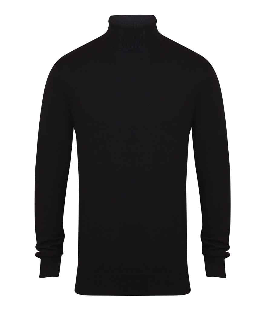Henbury Roll Neck Sweater H727 - Black