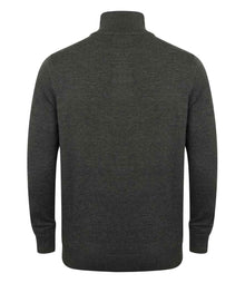 Henbury Zip Neck Sweater H729 - H729 Grey Marl Back