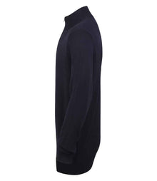 Henbury Zip Neck Sweater H729 - H729 Navy Side