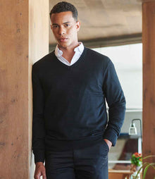 Henbury Acrylic V Neck Sweater H760 - H760 Black Model