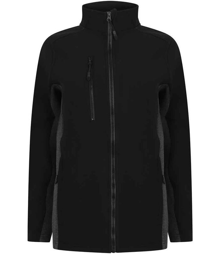 Henbury Unisex Contrast Soft Shell Jacket H835 - Black/Charcoal