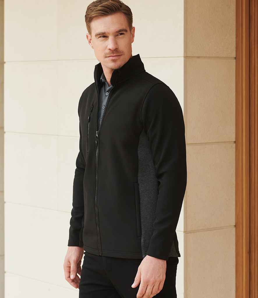 Henbury Unisex Contrast Soft Shell Jacket H835 - H835 Black/Charcoal Model