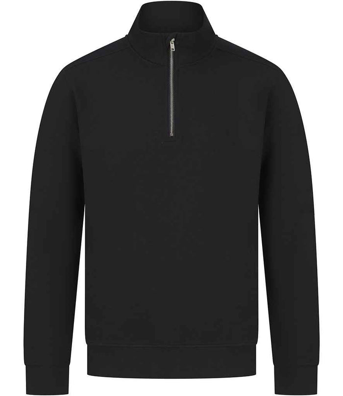 Henbury Unisex Sustainable 1/4 Zip Sweatshirt H842 - Black
