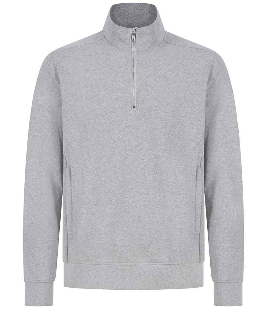Henbury Unisex Sustainable 1/4 Zip Sweatshirt H842 - Heather Grey