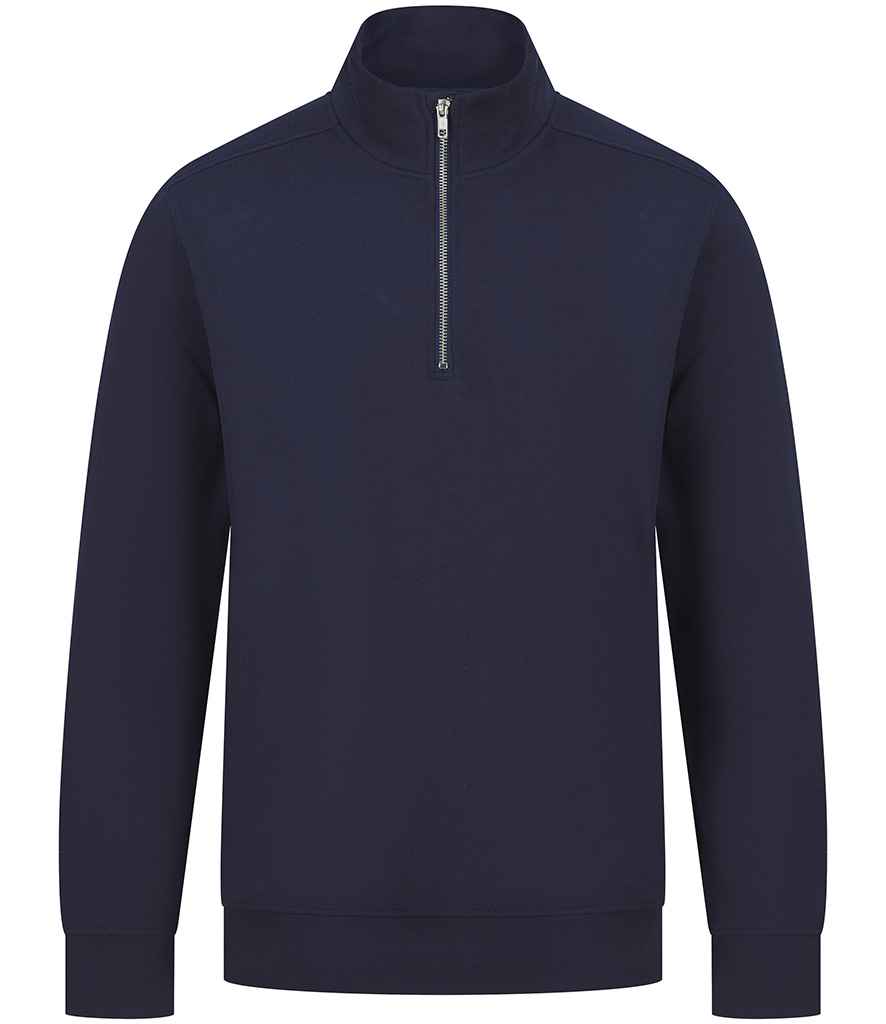 Henbury Unisex Sustainable 1/4 Zip Sweatshirt H842 - Navy