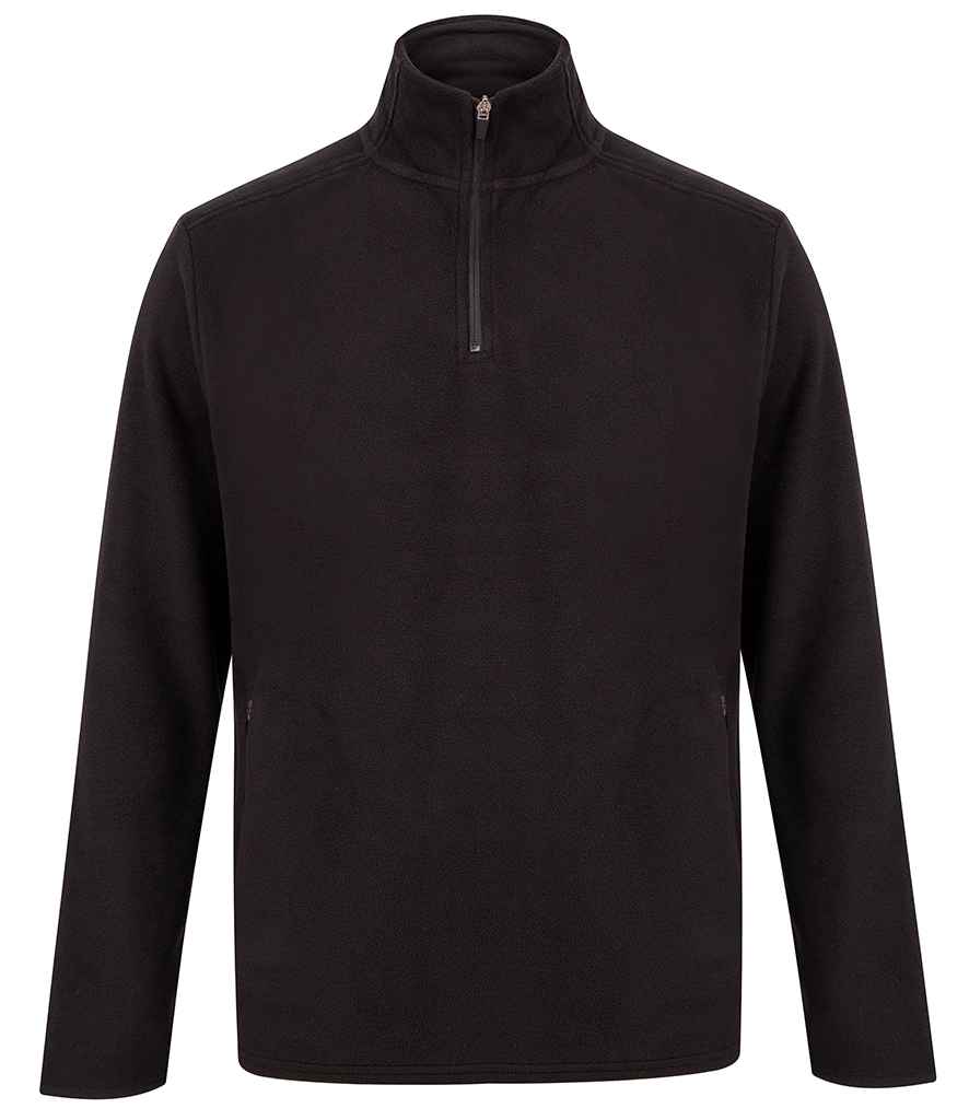 Henbury Zip Neck Micro Fleece H858 - Black