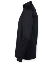 Henbury Zip Neck Wicking Top H862 - H862 Black Side