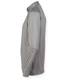 Henbury Zip Neck Wicking Top H862 - H862 Grey Marl Side