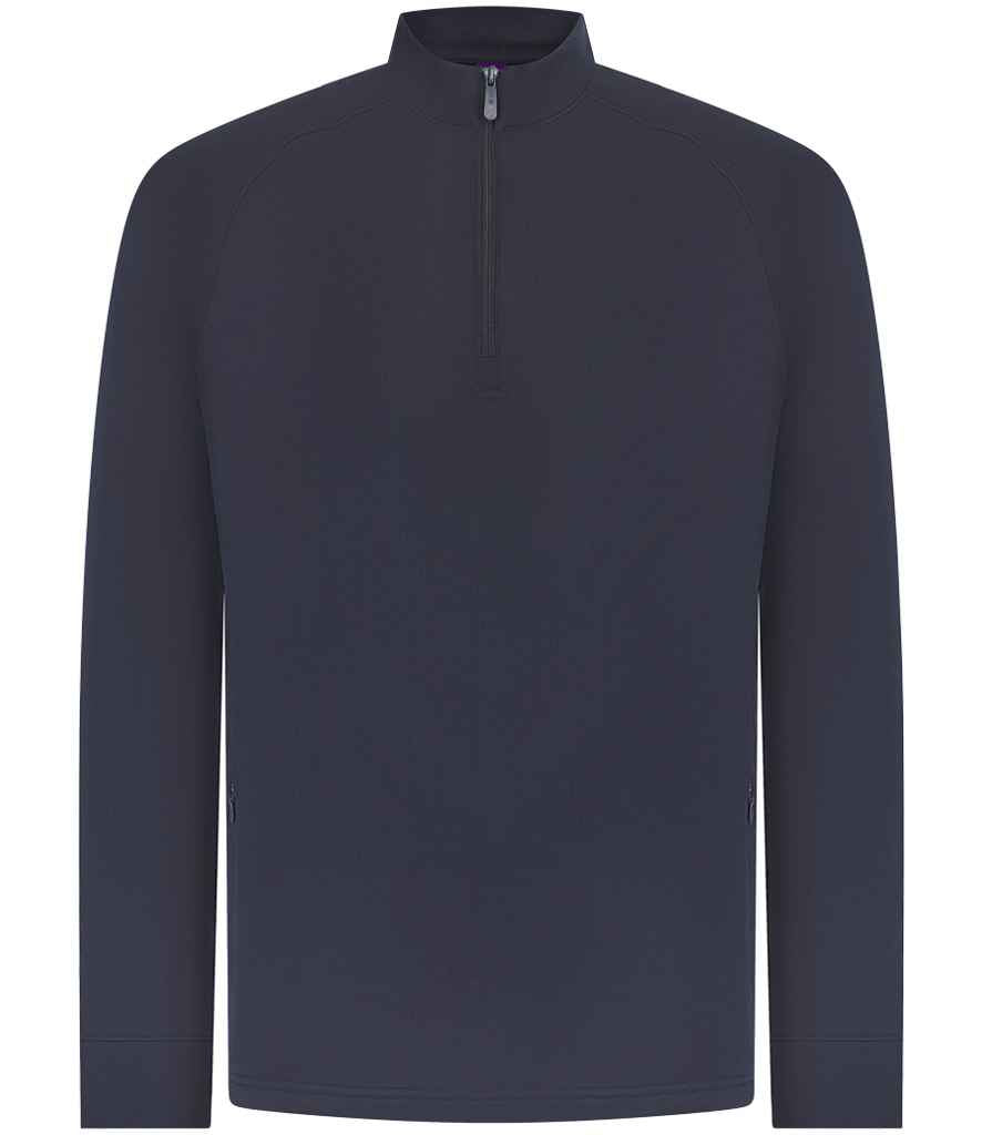 Henbury Zip Neck Wicking Top H862 - Navy