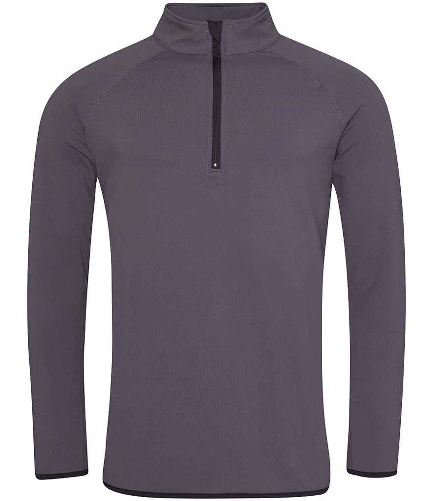 Just Cool by AWDis Cool Half Zip Sweat Top JC031 - Charcoal/Jet Black