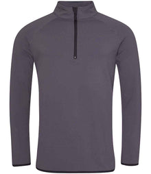 Just Cool by AWDis Cool Half Zip Sweat Top JC031 - Charcoal/Jet Black