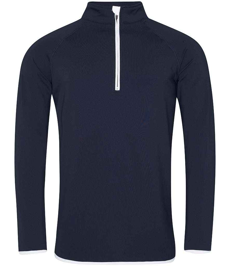 Just Cool by AWDis Cool Half Zip Sweat Top JC031 - French Navy/Arctic White
