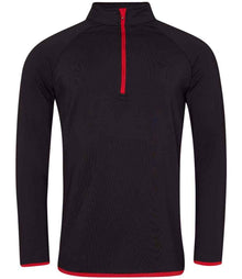 Just Cool by AWDis Cool Half Zip Sweat Top JC031 - Jet Black/Fire Red
