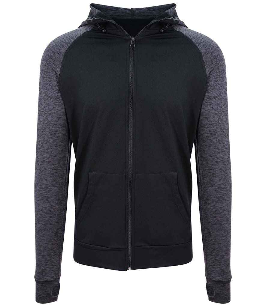 Just Cool by AWDis Cool Contrast Zoodie JC057 - Black/Black Slate Melange