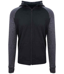 Just Cool by AWDis Cool Contrast Zoodie JC057 - Black/Black Slate Melange