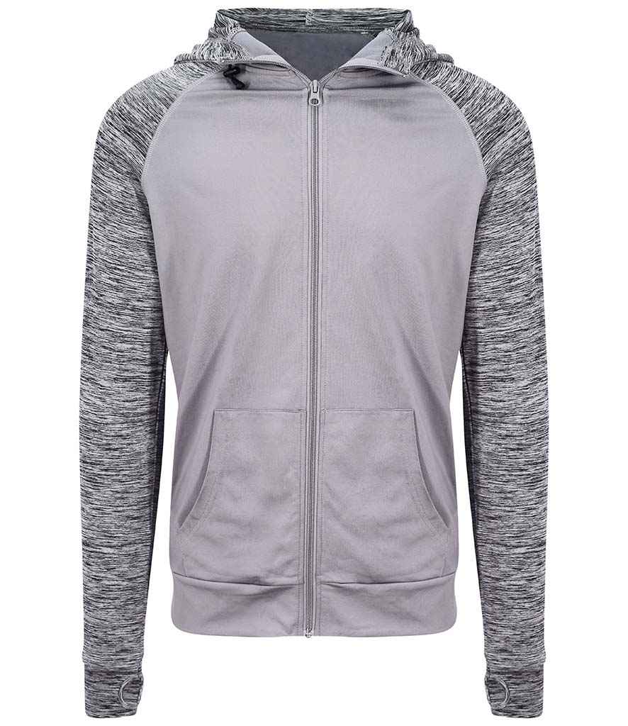 Just Cool by AWDis Cool Contrast Zoodie JC057 - Grey/Grey Melange