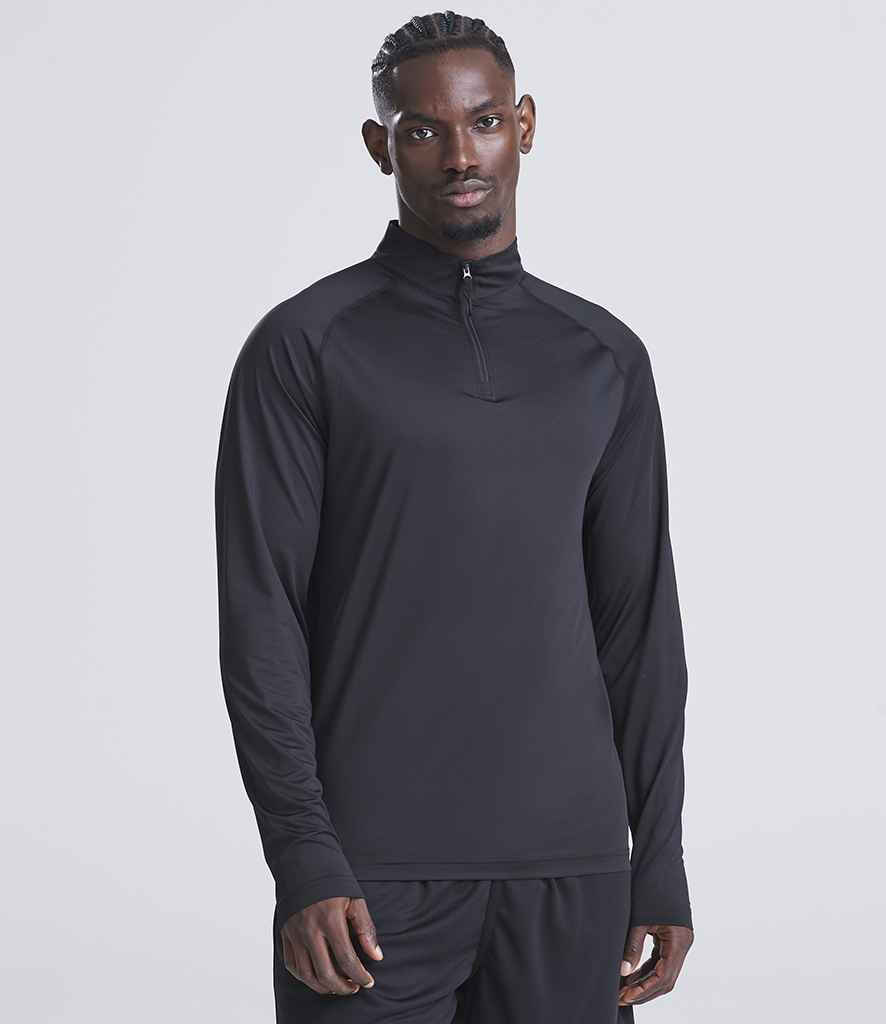 Just Cool Cool Lightweight Active 1/4 Zip Top JC230 jet black model view