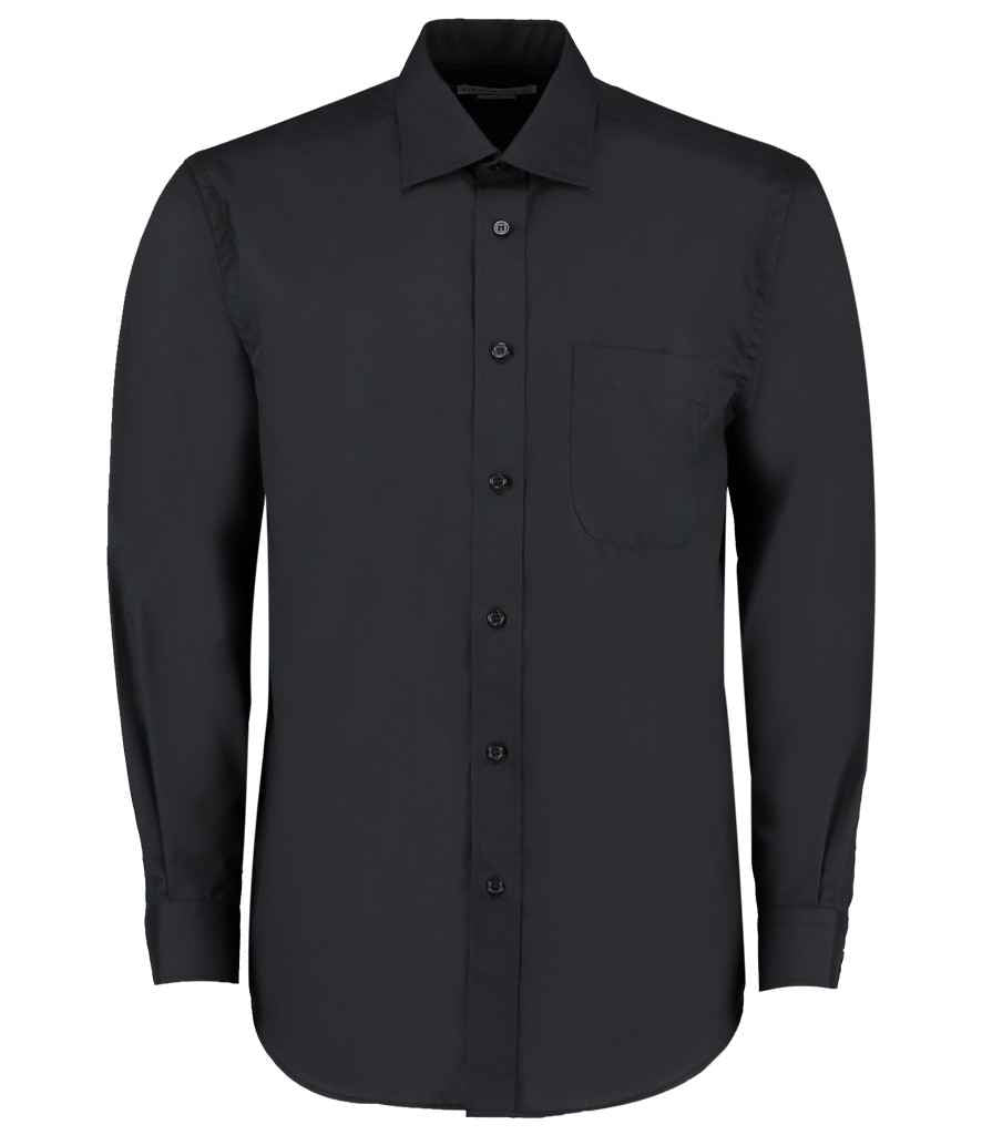 Kustom Kit Long Sleeve Classic Fit Business Shirt K104 - Black