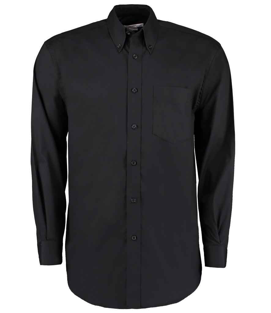 Kustom Kit Premium Long Sleeve Classic Fit Oxford Shirt K105 - Black