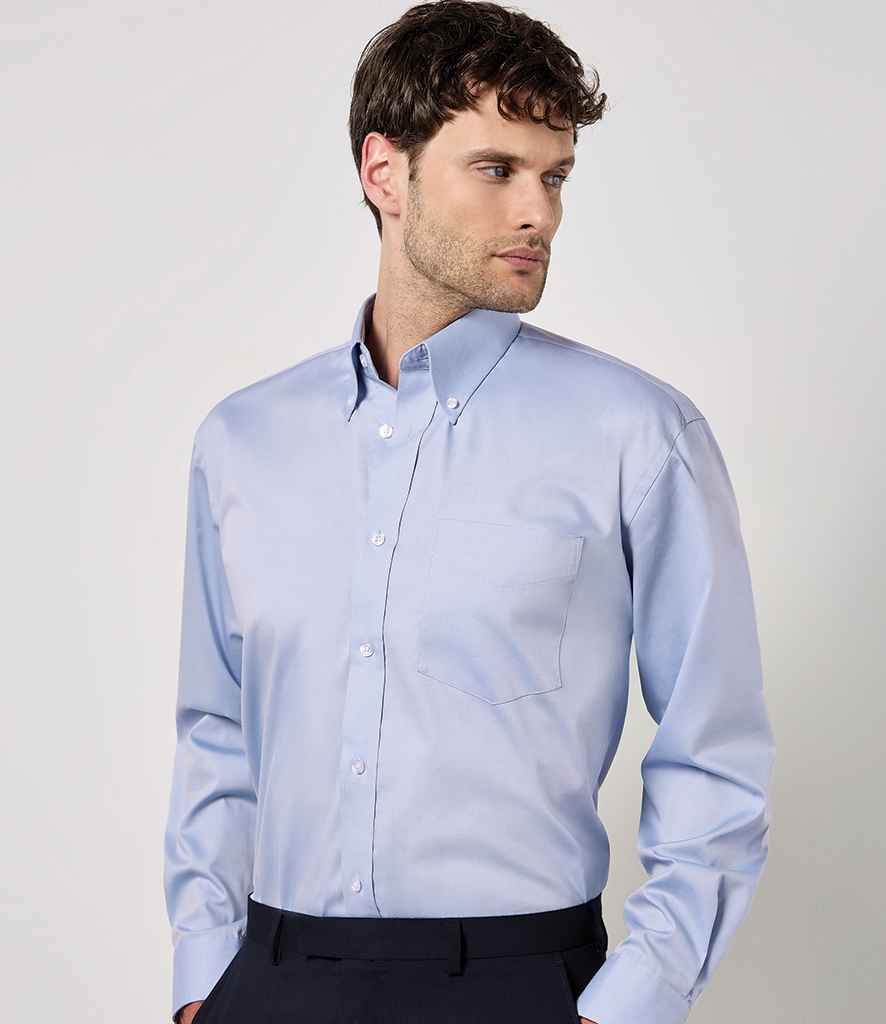 Kustom Kit Premium Long Sleeve Classic Fit Oxford Shirt K105 - K105 Light Blue Model