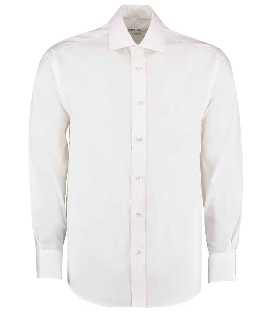 Kustom Kit Premium Long Sleeve Classic Fit Oxford Shirt K118 - White