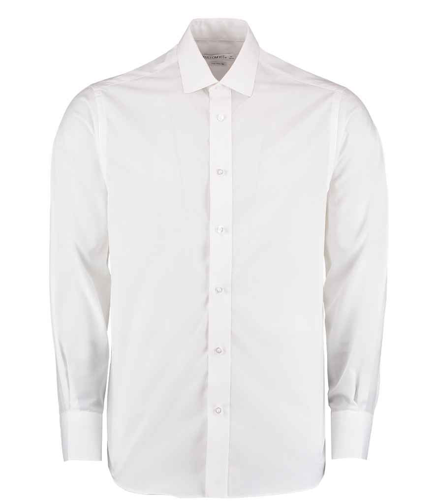 Kustom Kit Long Sleeve Tailored Business Shirt K131 - White