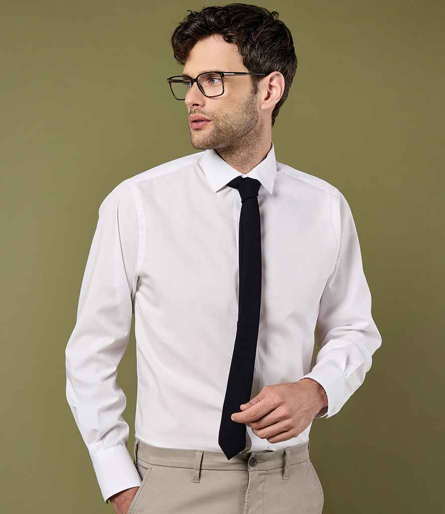 Kustom Kit Long Sleeve Tailored Business Shirt K131 - K131 White Model