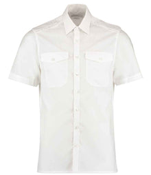 Kustom Kit Short Sleeve Tailored Pilot Shirt K133 - White