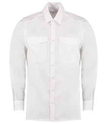 Kustom Kit Long Sleeve Tailored Pilot Shirt K134 - White