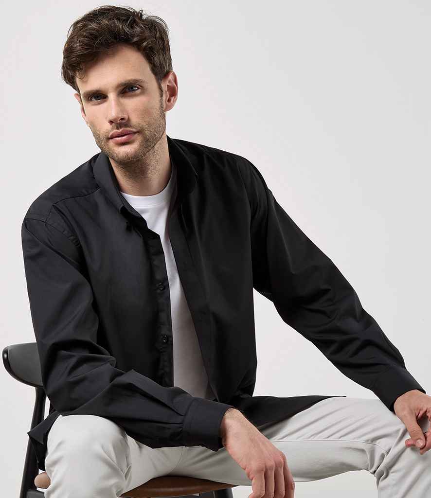 Kustom Kit Long Sleeve Classic Fit Workforce Shirt K140 - K140 Black Model