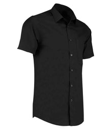 Kustom Kit Short Sleeve Tailored Poplin Shirt K141 - K141 Black Side