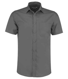 Kustom Kit Short Sleeve Tailored Poplin Shirt K141 - Graphite Grey